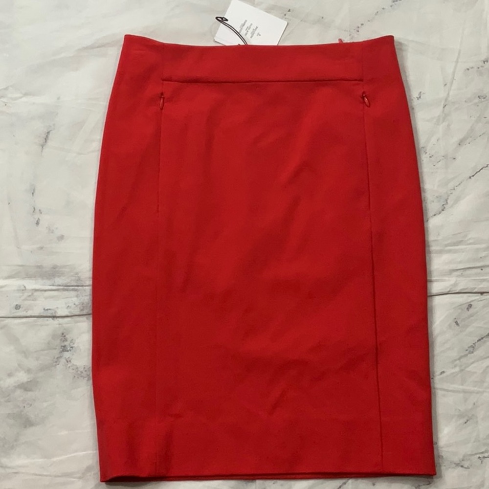 DVF RED lined NWT PENCIL Skirt - Picture 3 of 10